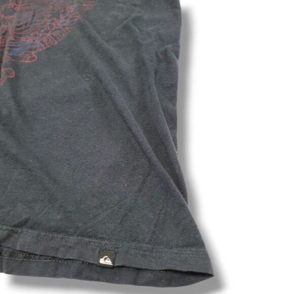 Quiksilver Shirt Size Medium Graphic Tee Skull & Bones Ride Fast Read Slow Faded - Picture 4 of 6